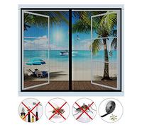 Moustiquaire Fenêtre Magnétique, Automatiquementfermé, moustiquaire porte fenetre sans Percer, pour La Plupart Les Types de FenêTres ou Porte de Balcon, Noir-(47x53inch)120x135cm