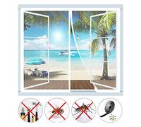 Moustiquaire Fenêtre Magnétique, Automatiquementfermé, moustiquaire porte fenetre sans Percer, pour La Plupart Les Types de FenêTres ou Porte de Balcon, Blanc-(31x53inch)80x135cm