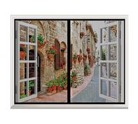 Moustiquaire Fenêtre Magnétique, Automatiquementfermé, Moustiquaire Porte sans Percer pour Couloirs, Noir, (27x33inch)70x85cm