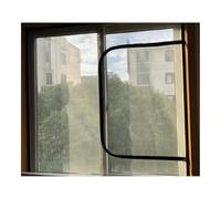 Moustiquaire Fenêtre Magnétique, Moustiquaire Fenêtre Chat, Magnetique Moustiquaires Aimantée Fenetres, Cadre Noir, Moustiquaires Fenêtres Sans Perçage (2.2x2.6m,Cadre Noir en Maille Grise)