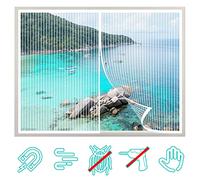 Moustiquaire FenêTre MagnéTique pour Portes Sans PoinçOn Auto AdhéSif Rideau En Maille Automatiquementfermé Rideau Aimantée Facile À Installer pour FenêTre Portes-White-a|| 55x57inch(140x145cm)