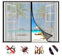 Moustiquaire Fenêtre Magnétique, Rideau Anti Mouche Auto-AdhéSif Ultra Fines Maille Puissants Aimants, Fermeture Automatique, Kit d'installation Complet-Black a|| 47x59inch(120x150cm)