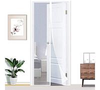 Moustiquaire Fenêtre Magnétique,Toutes les tailles Rideau en Maille Rideau Moustiquaire avec Aimants, Bande Auto-Adhésif sans poinçon pour Pour divers de FenêTres ou Porte de Balcon(120x75cm,Blanc)