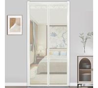 Moustiquaire Fenêtre Magnétique Universelle Anti - Ajustable Sans Perçage Facile à Installer pour Fenêtres et Portes80x200cm Largeur/Hauteur