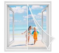 Moustiquaire Fenetre Porte AimantéE 80x200 cm, Facile à Installer Fermeture Automatique Rideau de Fenetre Animaux AcceptéS pour Couloirs, Fenetre Blanc Renforcés