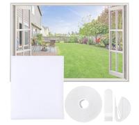 MOGITO Moustiquaire Transparente Universelle pour Fenêtre, Moustiquaire Fenetre Peut être coupé, Moustiquaire avec Rubans Adhésifs sans Percage, Taille Maximale de la Fenêtre 130x150cm, Blanc
