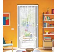 Moustiquaire Fenêtre Rideau 129 x 199 cm Ne Nécessite Aucun Perçage et Grâce Au Montage Facile Moustiquaire Aimantée Anti Poussière pour Balcon Salon Chambre Portes, Blanc