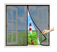 Moustiquaire Fenêtre Rideau, 90x100 cm Facile à Installer sans Percer Moustiquaire Fenêtre AimantéE Anti Insecte Mouche Fenêtres De Balcon Fenêtres Coulissantes, Noir P