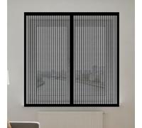 Moustiquaire Fenêtre Sans Perçage 100 x 115 cm Automatiquementfermé, Sans Percer Porte Perçage Moustiquaire de Porte Installation Facile pour Balcon, Chambre et Salon, Noir