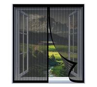 Moustiquaire Fenêtre Sans Perçage 100 x 135 cm Installation Facile Sans Percer Auto-Adhésif en Maille Rideau Aimantée pour Fenêtre Empêche Les Insectes, Noir