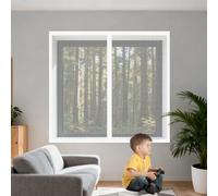 Moustiquaire Fenêtre Sans Perçage 140 x 200 cm Aimants Puissants Fermeture Moustiquaire Fenêtre Aimantée à Mailles Précises Installation Facile Adaptée à Toutes Fenêtres, Blanc