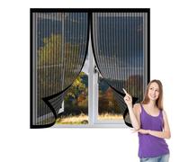 Moustiquaire Fenêtre Sans Perçage 60 x 60 cm Moustiquaire Magnétique Sans Outil Respirantes, Maille Ultra Fine pour Porte Fenêtre Porte de Balcon Camping-Car, Noir