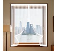 Moustiquaire Fenêtre Sans Perçage 60 x 60 cm Perçage Maille Ultra Fine Moustiquaire Porte Fenetre Installation Facile pour Balcon, Chambre et Salon, Blanc