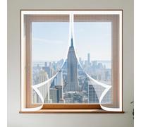 Moustiquaire Fenêtre Sans Perçage 70 x 130 cm Automatiquementfermé, Sans Percer Moustiquaire pour Fenetre Installation Facile Adaptée à Toutes Fenêtres, Blanc