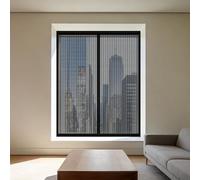 Moustiquaire Fenêtre Sans Perçage 70 x 95 cm Perçage Maille Ultra Fine Moustiquaire Porte Sans Percer Amovible, Facile à Installer pour Chambre, Couloirs, Porte Patio, Noir