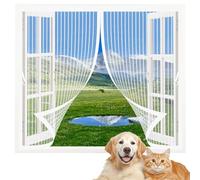 Moustiquaire Fenêtre Sans Perçage 75 x 108 cm Joint Magnétique de Haut en Bas avec Fermeture Automatique Moustiquaire de Balcon pour Les Fenêtre de Multi Types, Blanc