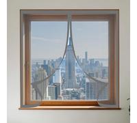 Moustiquaire Fenêtre Sans Perçage 75 x 110 cm Automatiquementfermé, Sans Percer Moustiquaire pour Fenetre Installation Facile Adaptée à Toutes Fenêtres, Gris