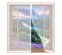 Moustiquaire Fenêtre Sans Perçage 85 x 125 cm Installation Facile Sans Percer Rideaux Toile Insect Ecran pour Fenêtre Empêche Les Insectes, Blanc