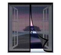 Moustiquaire Fenêtre Sans Perçage 95 x 120 cm Installation Facile Sans Percer Rideaux Toile Insect Ecran pour Fenêtre Empêche Les Insectes, Noir