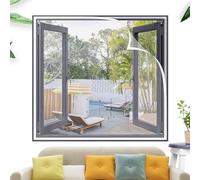 Moustiquaire Fibre de Verre Porte Fenetre avec Auto-Adhésif bande auto-agrippante Moustiquaire Fenetre Protection anti-insectes - Tissu en fibre de verre transparent 90x195cm