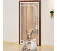 Moustiquaire For Chat Compatible Avec Les Portes De 110 Cm X 220 Cm, Robuste Et Anti-fuite, For Empêcher Les Chiens Et Les Chats De Courir Partout, Cloison En Maille Avec Fermeture Éclair For Salon, C