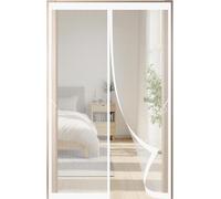 Moustiquaire For Porte De Balcon 100x200cm, Protection Contre Les Insectes, Aimant Plus Puissant, Sans Perçage, Rideau Anti-mouches Épais For Cave(White,90x205cm)