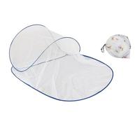 Moustiquaire lit double pliable avec moustiquaire, bordure bleue, 140 x 50 x 45 cm, pratique pour la maison, l'école et le camping, cadeau idéal