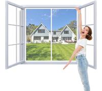 Moustiquaire Magnétique 100x135cm Moustiquaire Fenêtre Aimantée Rideau Magnétique empêcher les insectes d'entrer Montage par Sans Perçage Respirant Blanc