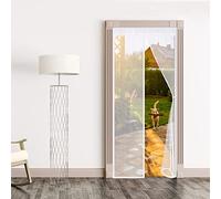 Moustiquaire Magnétique, 100x230cm Rideau de Porte Antimoustique avec Fermeture Aimantée Sans Perçage pour Porte de Balcon, porte Cave, Porte de Terrasse, Blanche