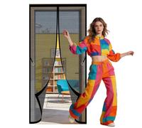 Moustiquaire Magnétique 101 x 268 cm Fermeture Automatique Moustiquaire Ajustable Aimantée Anti Poussière Idéale pour Balcons, Caves, Chambres, Noir