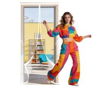 Moustiquaire Magnétique 101 x 276 cm Fermeture Automatique Moustiquaire Ajustable Aimantée Anti Poussière Idéale pour Balcons, Caves, Chambres, Blanc