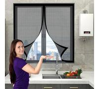 Moustiquaire Magnétique 110 x 140 cm Maille Ultrarésistante, Anti Mouches et Insectes, Maintient L'Air Frais Rideaux Anti Mouches pour Porte pour Porte Fenêtre, Balcon, Noir
