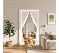 Moustiquaire Magnétique 110 x 175 cm Anti-Moustiques, Bande Auto-Agrippante, Sans Percage, Fermeture Automatique, Moustiquaire Fenêtre Magnétique pour Fenêtres Porte, Blanc
