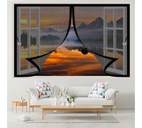 Moustiquaire Magnétique 120 x 155 cm Maintient L'Air Frais à L'Intérieur, Maille Ultra Fine, Installation Sans Perçage Rideau Anti Mouche pour Les Fenêtre de Multi Types, Noir