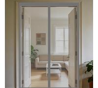 Moustiquaire Magnétique 124 x 90 cm Sans Perçage, Fermeture Automatique, Maintient L'Air Frais à L'Intérieur, Anti-Insectes Rideaux Insect Ecran pour Porte Exterieur, Gris