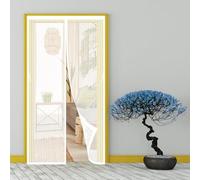 Moustiquaire Magnétique 143 x 228 cm Maille Ultrarésistante, Fermeture Automatique, Garde L'Air Frais à L'Intérieur Moustiquaire Porte Fenetre pour Cuisine Salon, Blanc