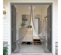 Moustiquaire Magnetique 190 x 210 cm Sans Perçage, Fermeture Automatique, Maintient L'Air Frais à L'Intérieur, Anti-Insectes Maille Aimantée Rideau pour Porte Exterieur, Gris