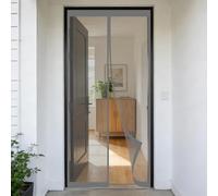 Moustiquaire Magnétique 50 x 80 cm Sans Perçage, Fermeture Automatique, Maintient L'Air Frais à L'Intérieur, Anti-Insectes Maille Aimantée Rideau pour Porte Exterieur, Gris