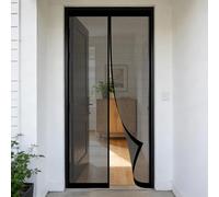 Moustiquaire Magnétique 50 x 80 cm Sans Perçage, Fermeture Automatique, Maintient L'Air Frais à L'Intérieur, Anti-Insectes Maille Aimantée Rideau pour Porte Exterieur, Noir