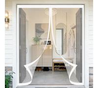 Moustiquaire Magnetique 50 x 80 cm Sans Perçage, Fermeture Automatique, Maintient L'Air Frais à L'Intérieur, Anti-Insectes Maille Aimantée Rideau pour Porte Exterieur, Blanc
