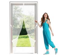 Moustiquaire Magnétique 69 x 285 cm Différentes Tailles Moustiquaire Porte Fenetre Aimantée Magnetique Anti Mouches et Insectes Idéale pour Balcons, Caves, Chambres, Blanc