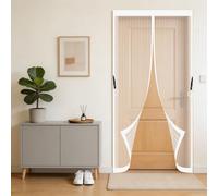 Moustiquaire Magnétique 70 x 130 cm Maille Ultra Fine Fermeture Automatique Sans Perçage Bandes Magnétiques Moustiquaire de Porte pour Patio, Blanc