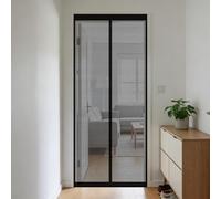 Moustiquaire Magnétique 70 x 130 cm Sans Perçage, Fermeture Automatique, Maintient L'Air Frais à L'Intérieur, Anti-Insectes Rideau Anti Moustique pour Porte Exterieur, Noir