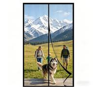 Moustiquaire Magnétique 80 x 130 cm Anti Mouches et Insectes Rideau Moustiquaire Magnétique avec Ruban Adhésif pour Portes de Balcon Portes de Fenêtre, de Terrasse, Noir