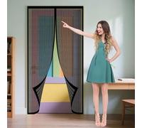 Moustiquaire Magnétique 80 x 221 cm Installation Facile Rideau Magnétique pour Porte de Balcon, Salon, Terrasse, Noir