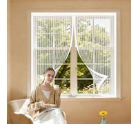 Moustiquaire Magnétique 81 x 143 cm Anti Mouche Maille Ultra Fine, Protection Contre Les Moustiques Rideau de Porte Anti-Moustique pour Porte Fenêtre, Balcon, Blanc