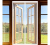 Moustiquaire Magnétique 90 x 100 cm Sans Perçage, Fermeture Automatique, Maintient L'Air Frais à L'Intérieur, Anti-Insectes Rideau Aimanté pour Porte, Couloirs, Blanc