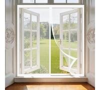 Moustiquaire Magnetique 90 x 100 cm Sans Perçage, Fermeture Automatique, Maintient L'Air Frais à L'Intérieur, Anti-Insectes Moustiquaire Aimantée pour Porte, Couloirs, Blanc