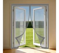 Moustiquaire Magnetique 90 x 100 cm Sans Perçage, Fermeture Automatique, Maintient L'Air Frais à L'Intérieur, Anti-Insectes Moustiquaire pour Portes pour Porte, Couloirs, Gris