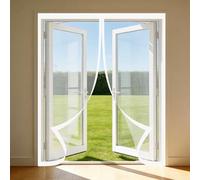 Moustiquaire Magnetique 90 x 110 cm Sans Perçage, Fermeture Automatique, Maintient L'Air Frais à L'Intérieur, Anti-Insectes Moustiquaire pour Portes pour Porte, Couloirs, Blanc